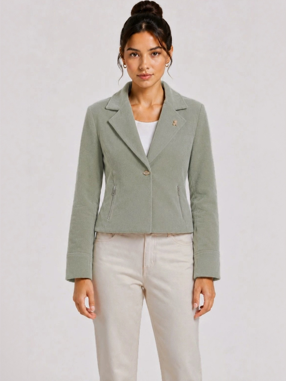 The Roadster Lifestyle Co Notched Lapel Single-Breasted Ethnic Blazers