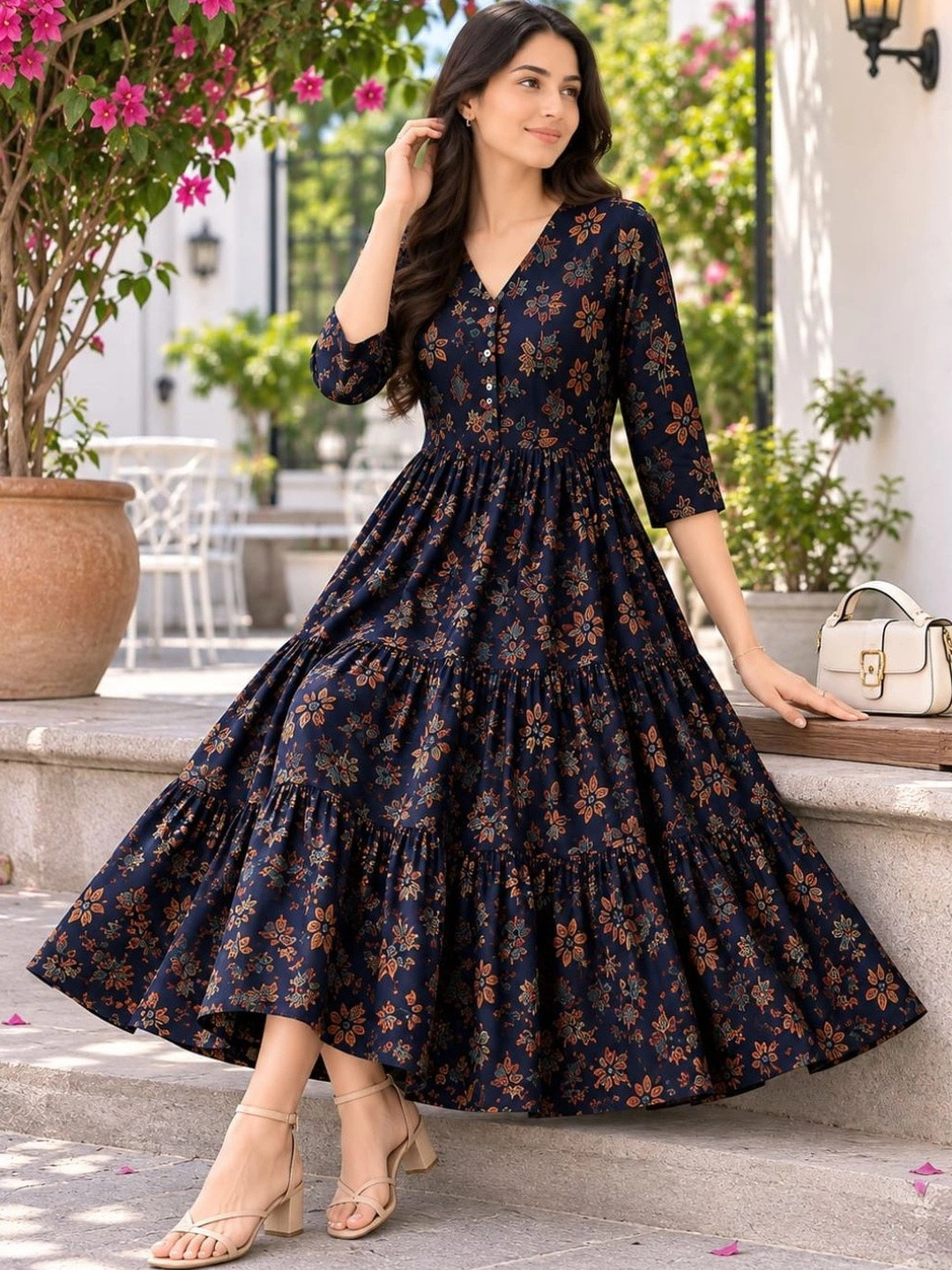 Charnest Women Floral Printed Floral Anarkali Kurta