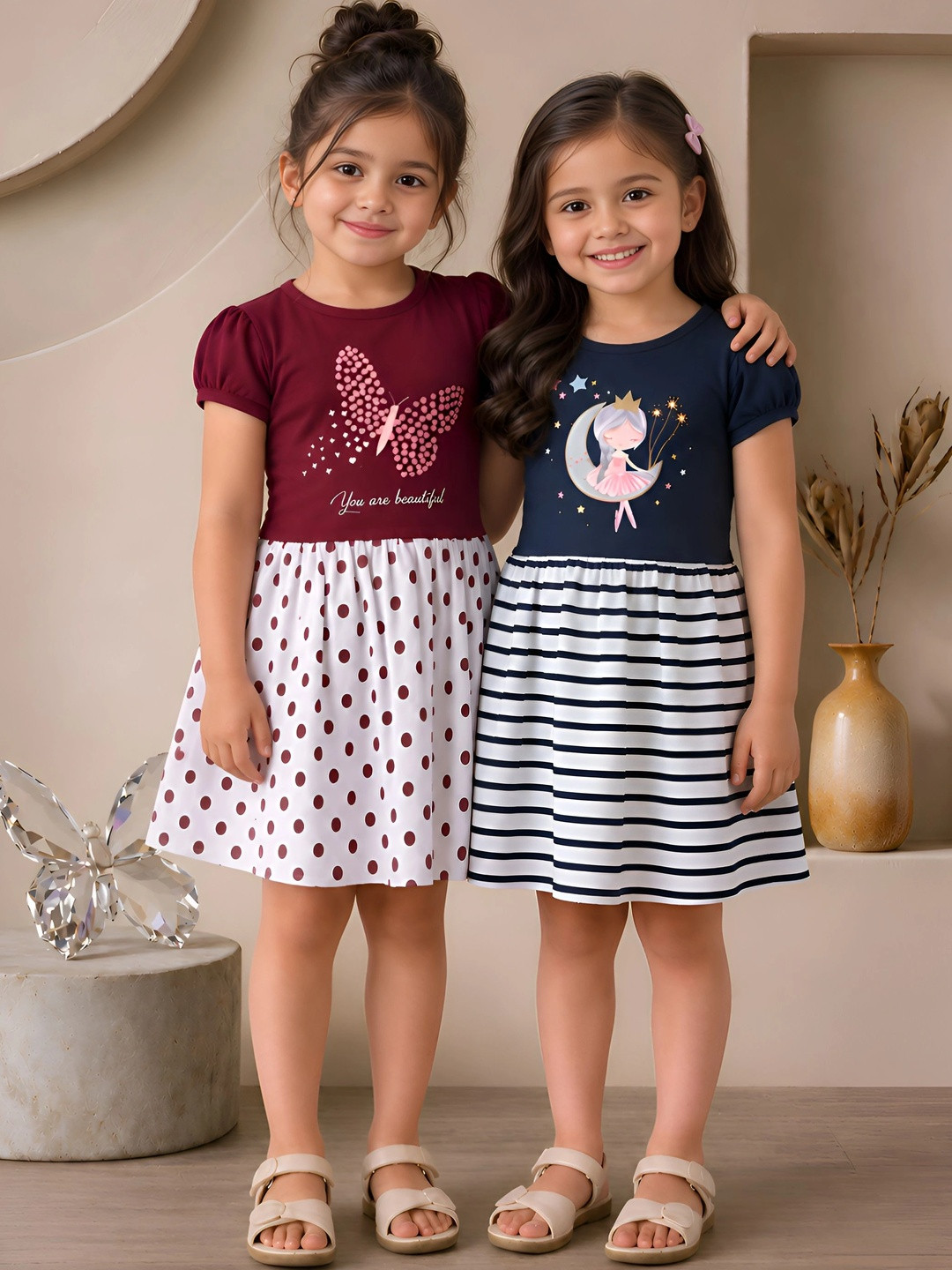 CUTE N TIGHT Polka Dot Print Fit & Flare Dress