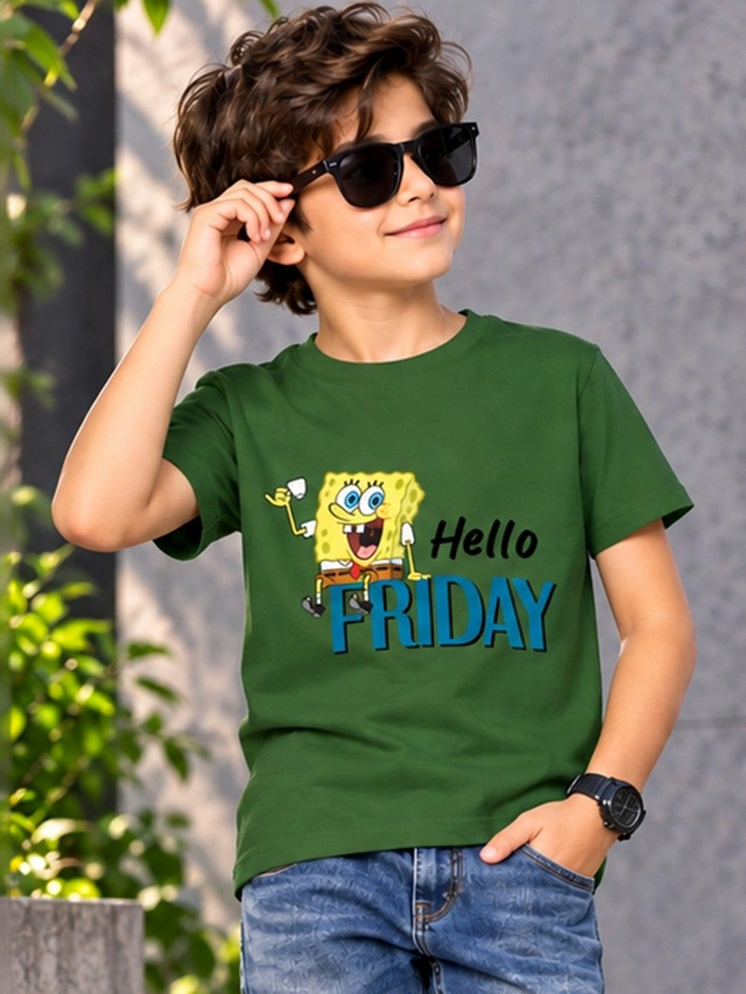 YK X Minute Mirth Boys Spongebob Printed T-shirt