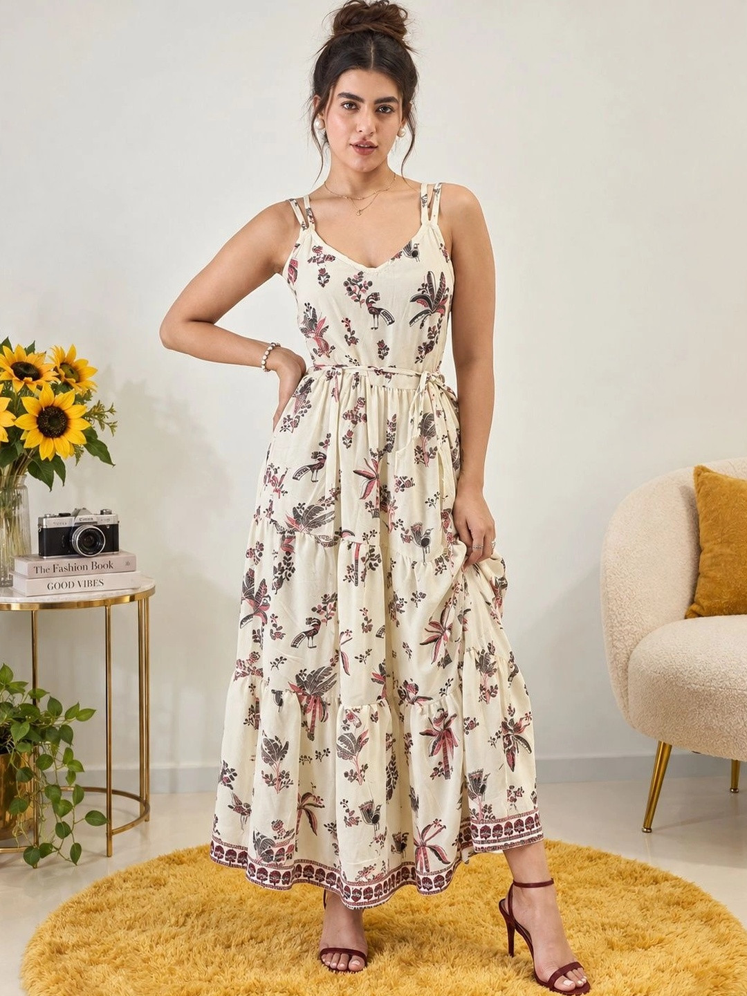 HARIKS Floral Print Maxi Dress
