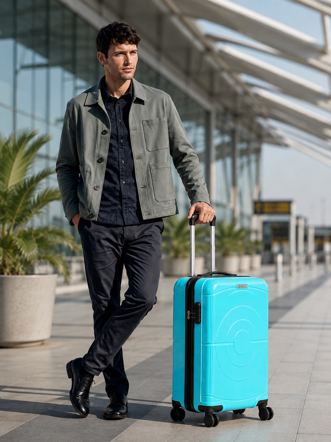 Teakwood Leathers Concentrix 360 Degree Rotation Hard-Sided Cabin-Sized Trolley Bag 38 L