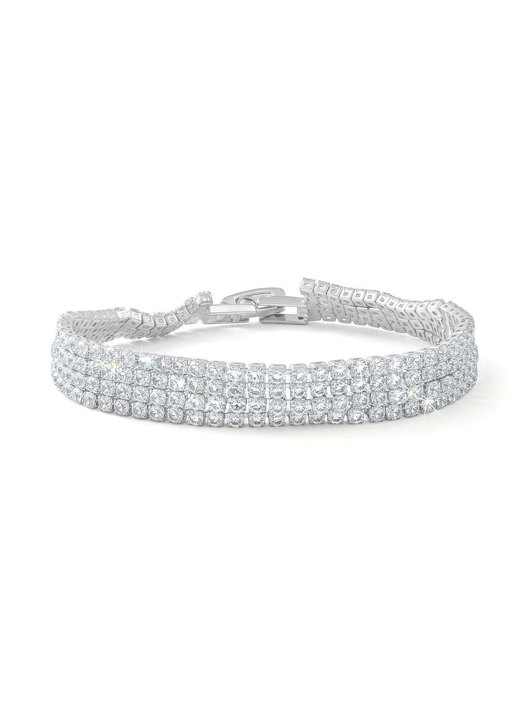 MEMOIR Unisex Brass Silver-Plated Bangle-Style Bracelet