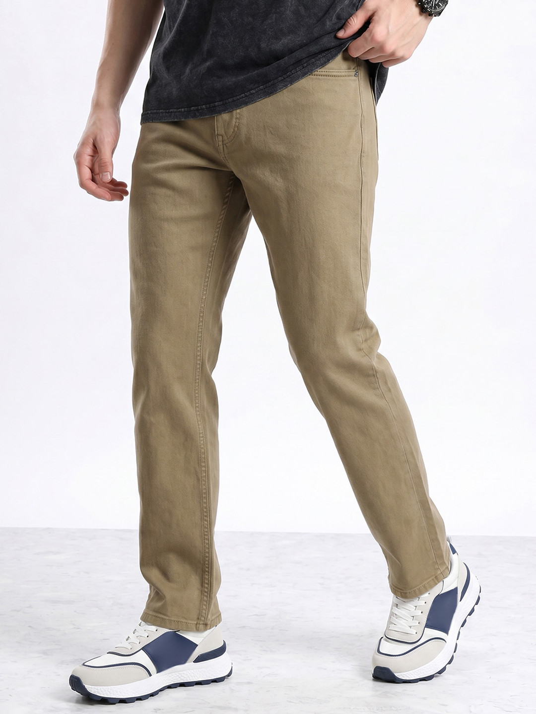 Aeropostale Men Regular Fit Stretchable Khaki Jeans