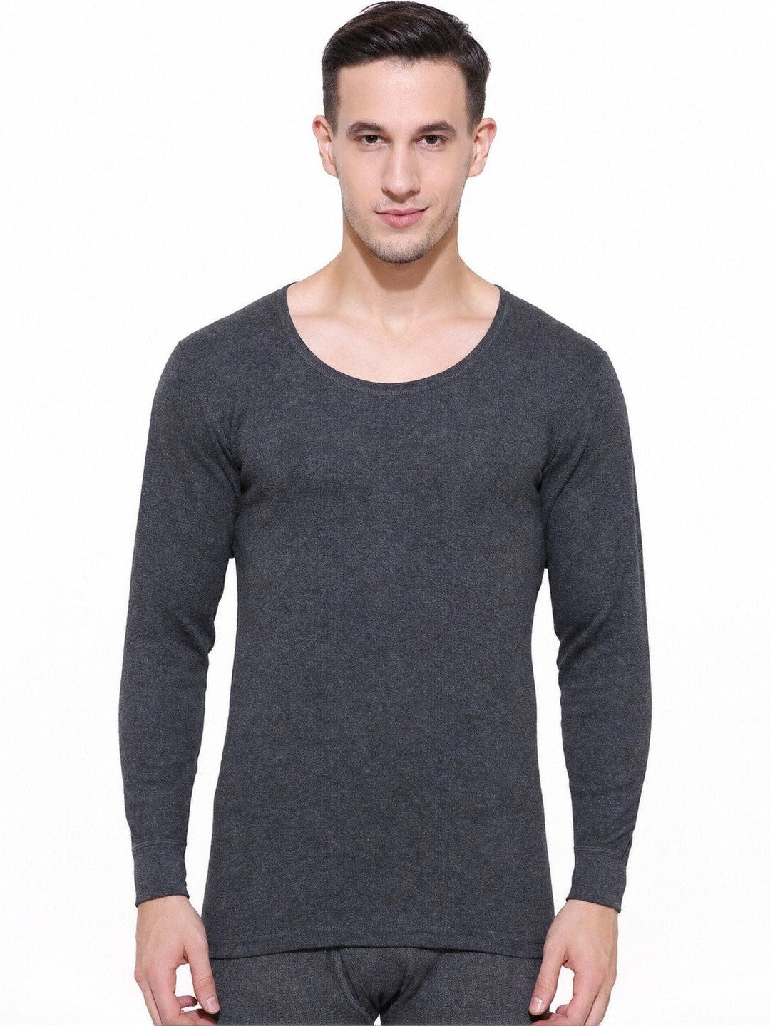 Bodycare Men Charcoal Grey Solid Thermal Tops