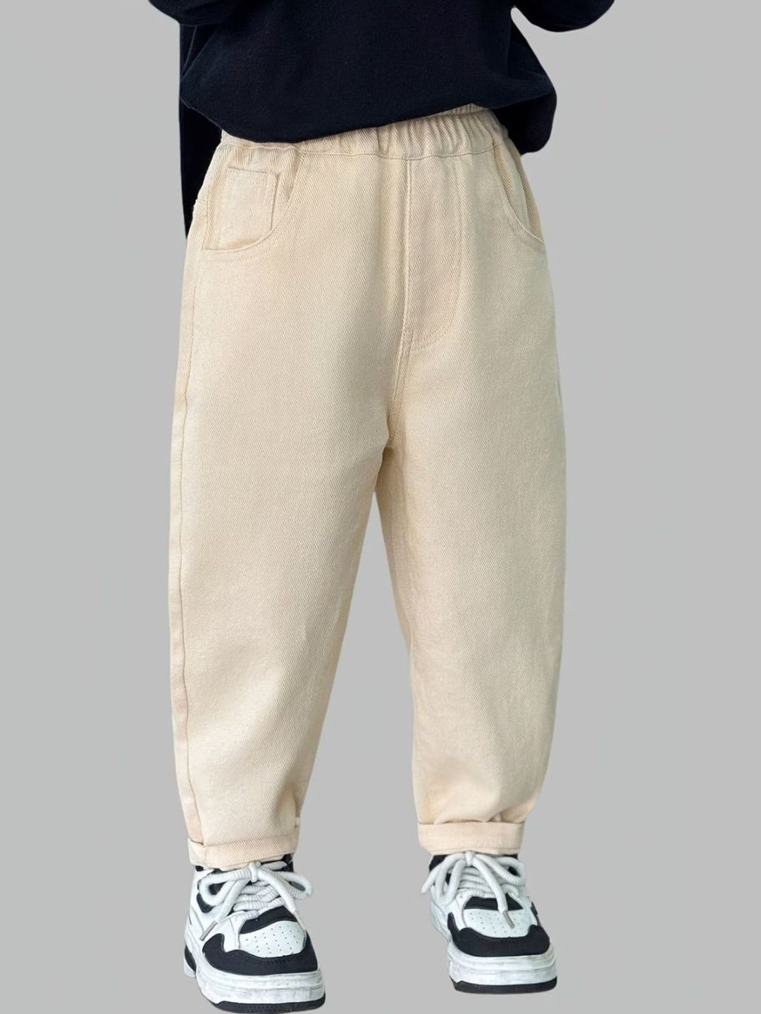 BAESD Boys Classic Relaxed Fit Mid-Rise Cuffed Hem Stretchable Jeans