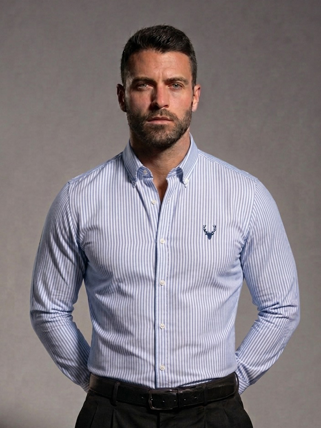 MAFURD Men Classic Striped Casual Shirt