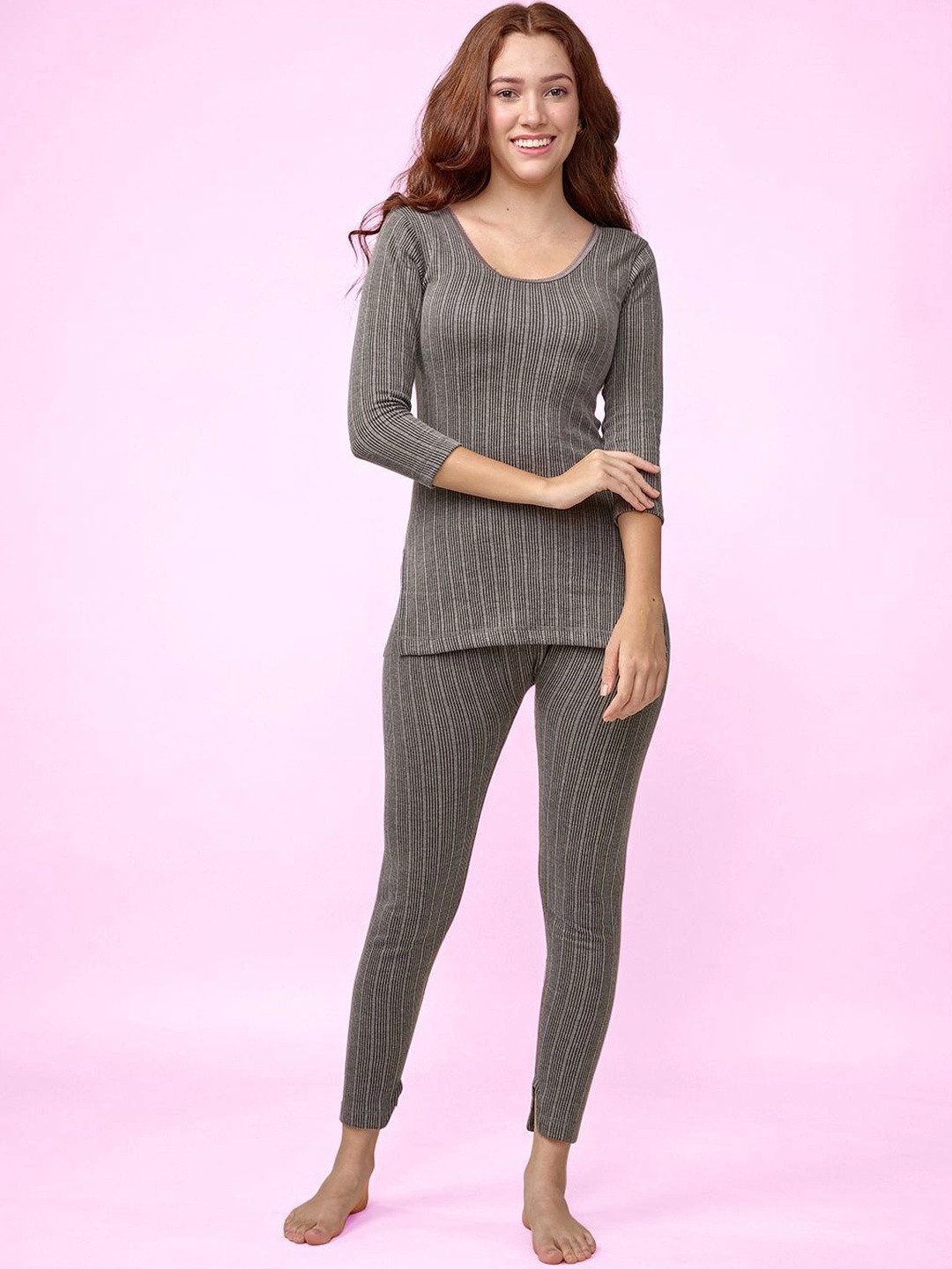 INFERNO Women Three-Quarter Sleeves Long Thermal Top & Pant Set