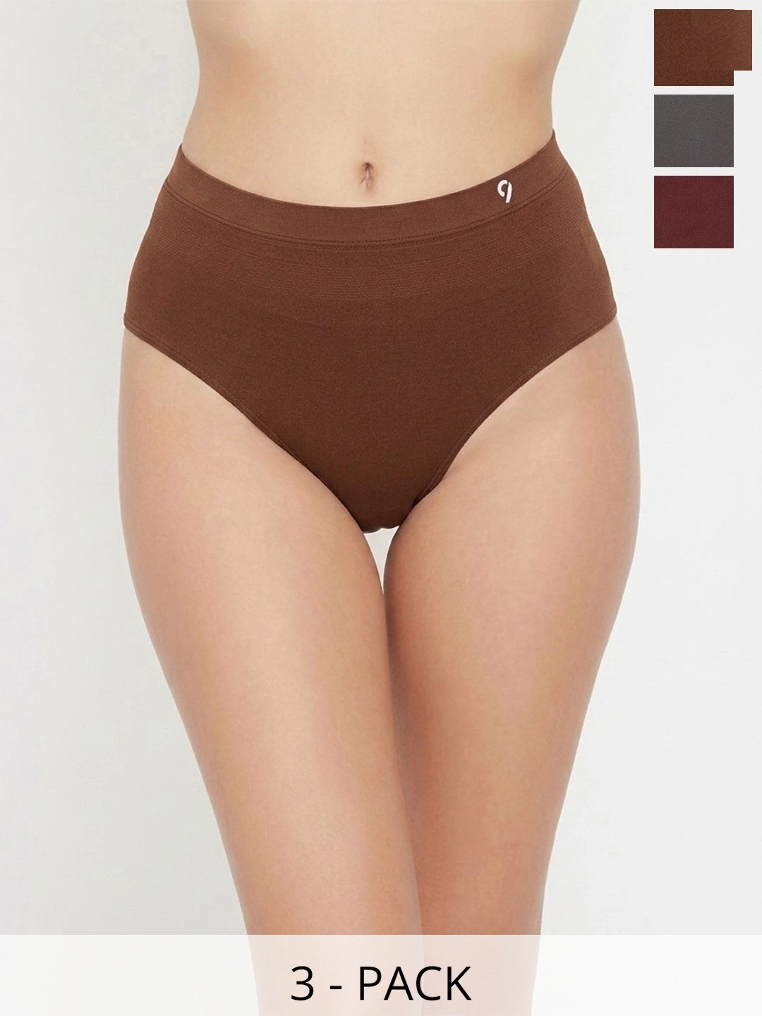 C9 AIRWEAR Women Pack of 3 Anti-Odour Seamless Assorted Basic Briefs