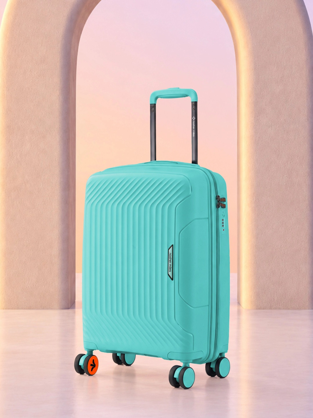 Nasher Miles Coorg Textured 360-Degree Rotation 8 Wheel Cabin Trolley Bag- 44 L