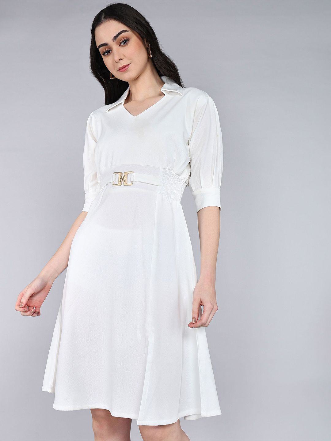 IQRA ENTERPRISE Women Crepe Fit-Flare Dress