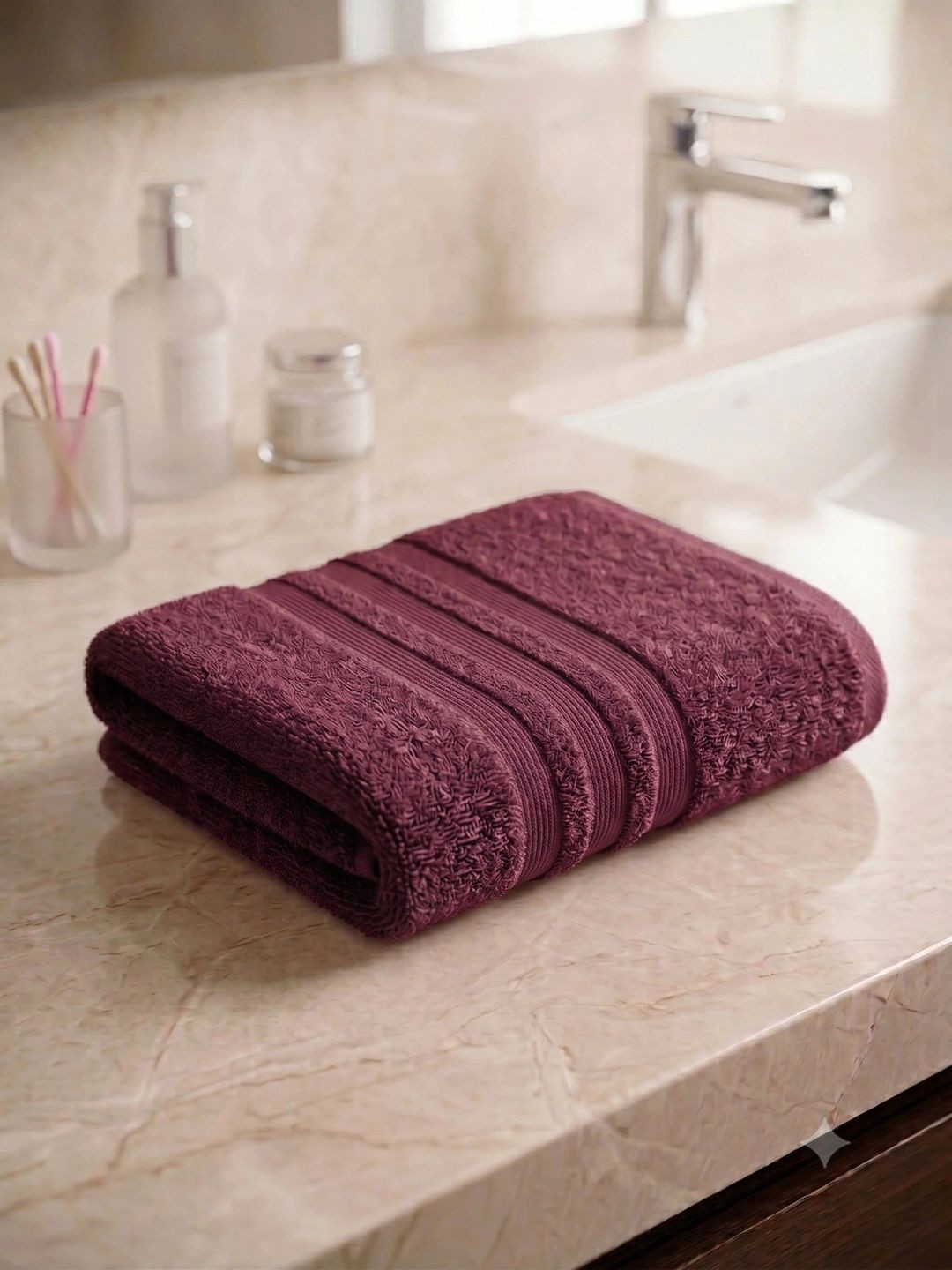 Weftora Maroon 1 Cotton 450 GSM Bath Towel