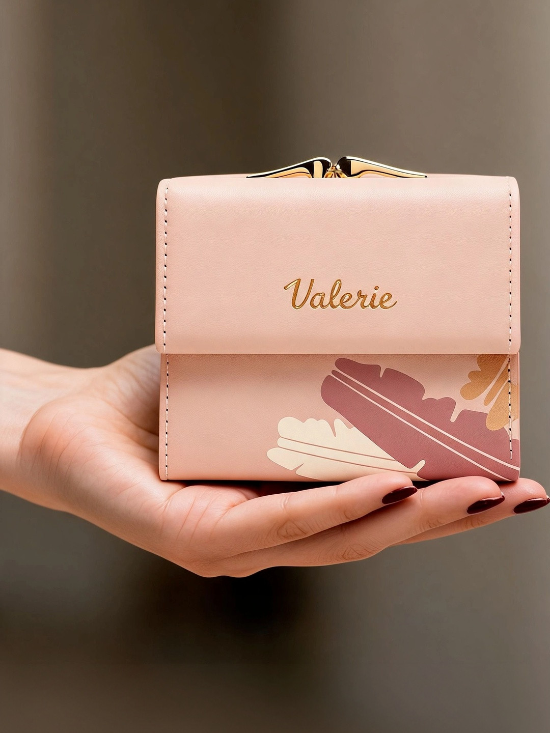 VALERIE Women Floral Printed Short Three Fold Wallet with Snap Closure