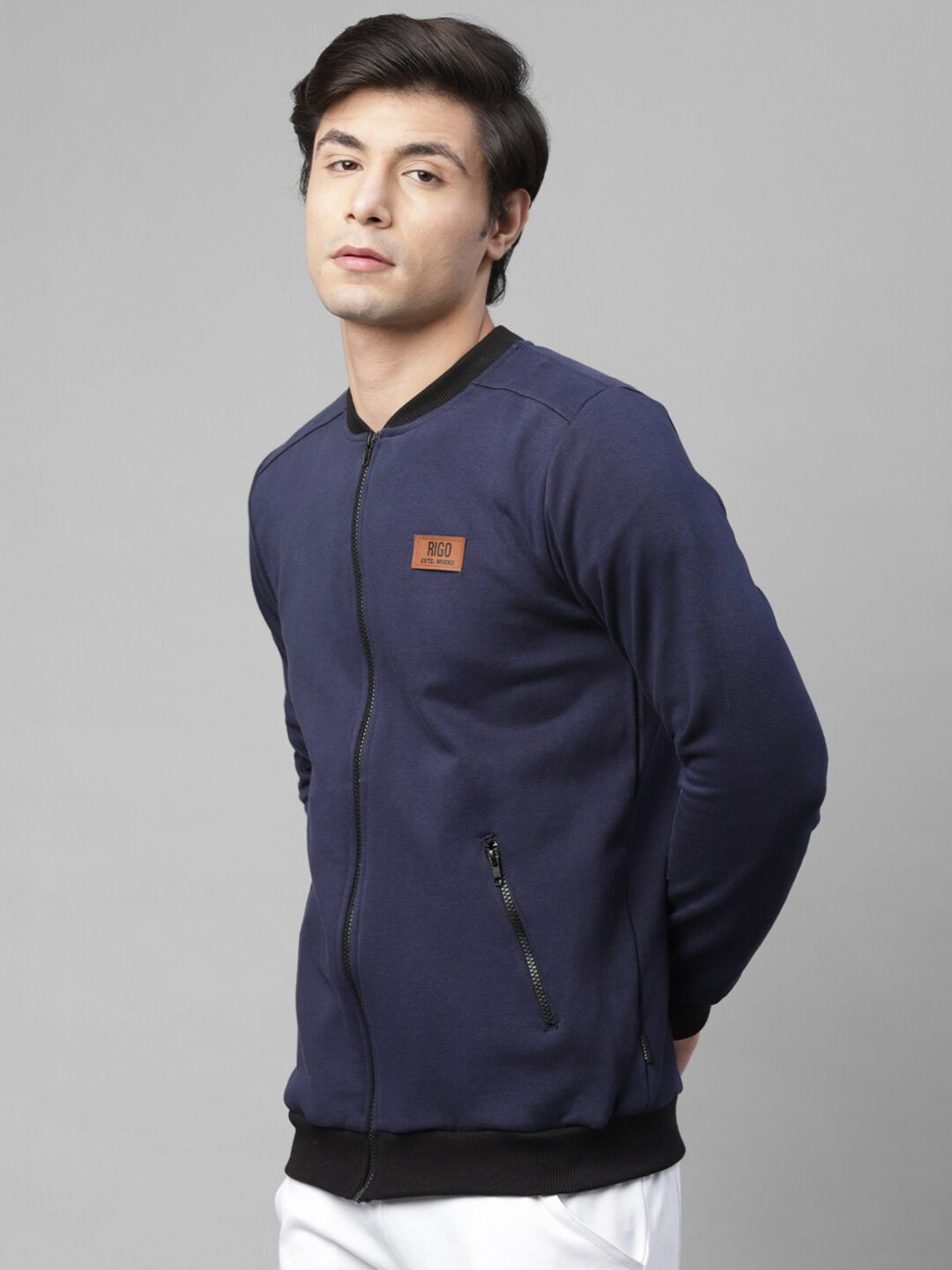 Rigo Men Solid Casual Open Pullover Sweatshirt