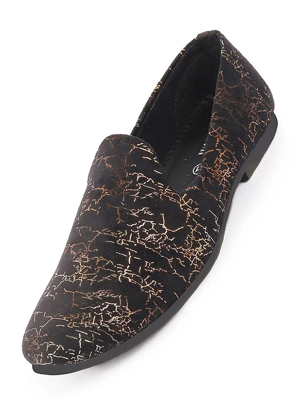 FAUSTO Men Printed Lightweight Velvet Loafers