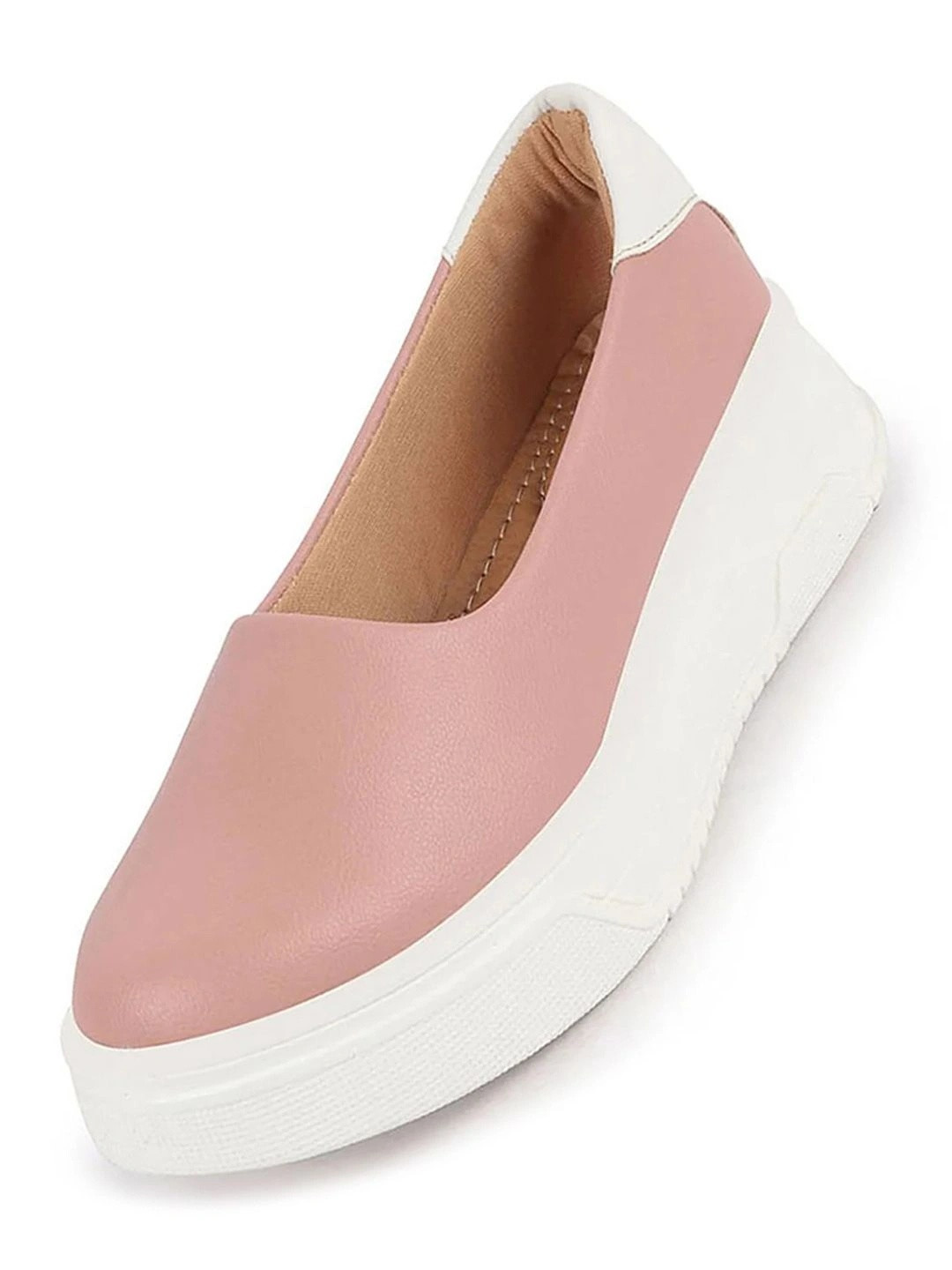 FAUSTO Women Outdoor Fashion Comfort Height Enhance Platform Heel Ballerina Slip On Shoes
