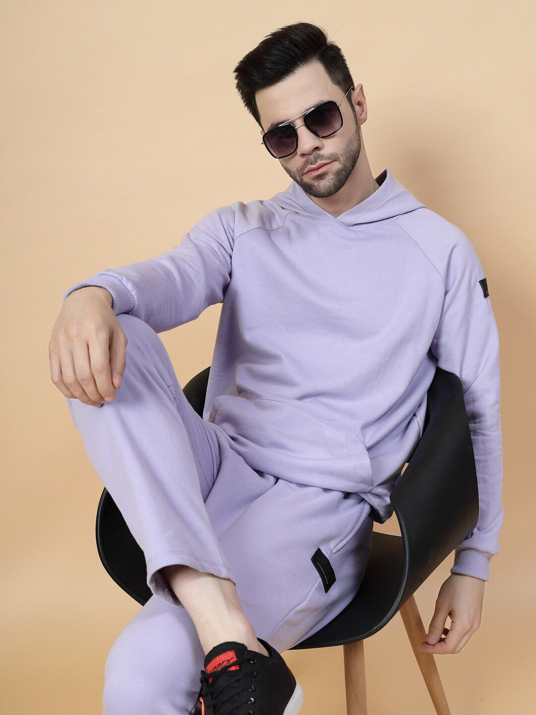 Rigo Men Solid Hooded Cotton Tracksuits