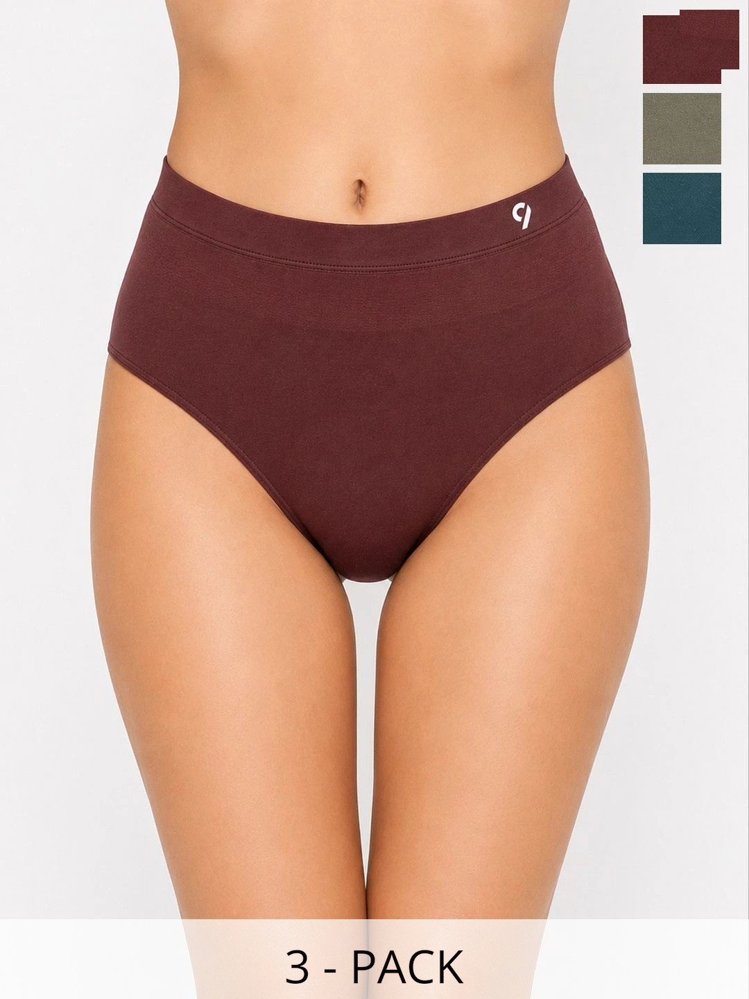 C9 AIRWEAR Women Pack of 3 Anti-Odour Seamless Assorted Basic Briefs