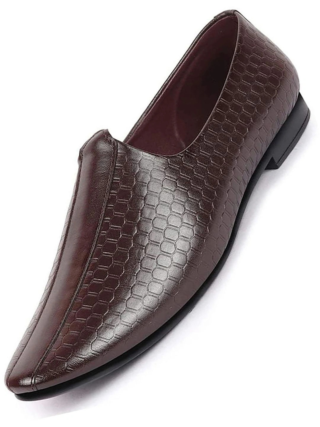 FAUSTO Men Ethnic Textured Lightweight Mojaris