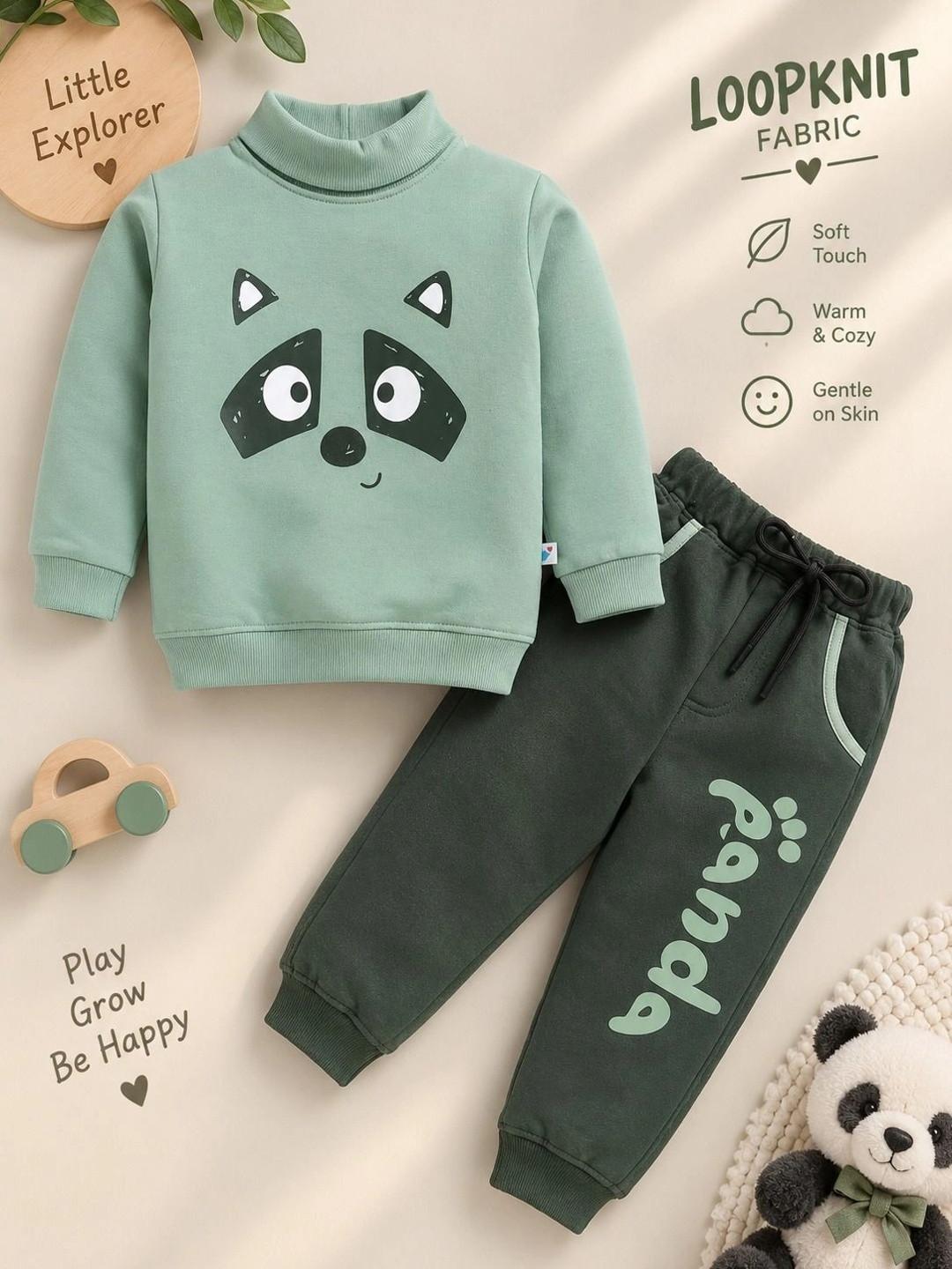 Toonyport Boys Printed Round Neck T-shirt With Trousers Clothing Set