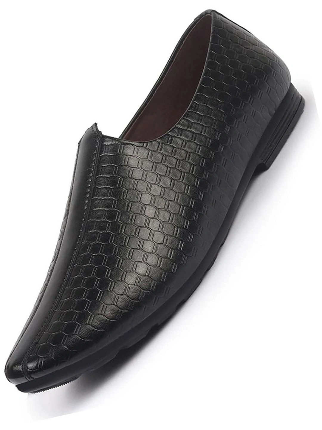 FAUSTO Men Black PU Mojaris