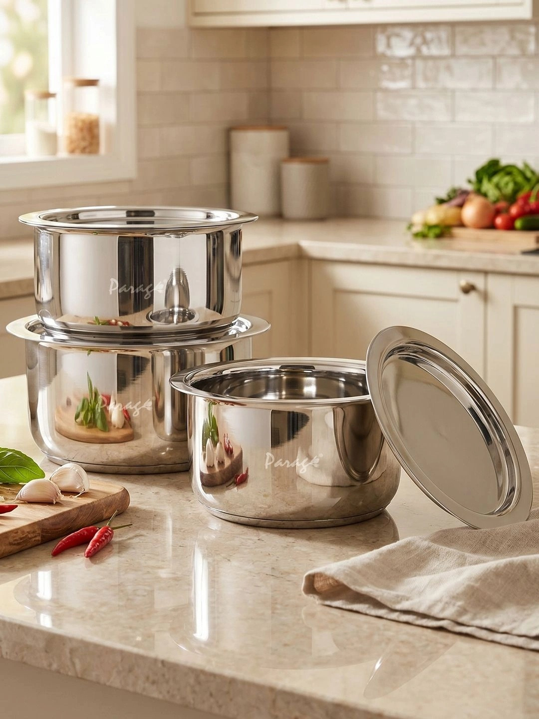 Parage Silver-Toned Dishwasher Safe Stainless Steel Tope