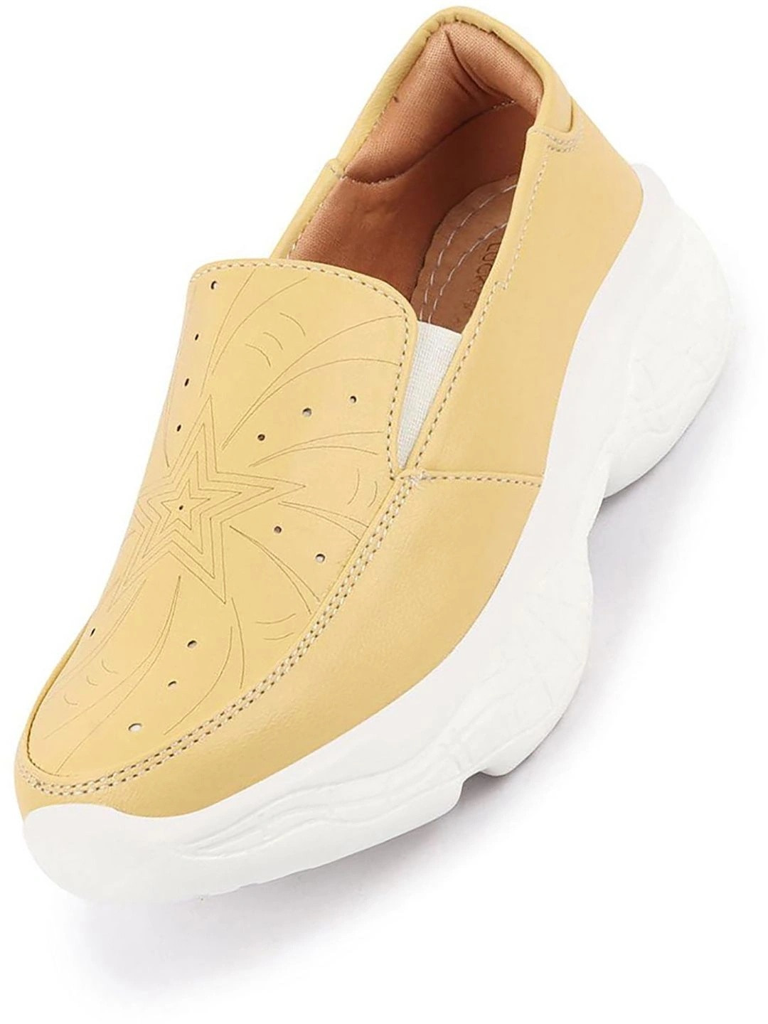 FAUSTO Women Perforated Lightweight Slip On Sneakers