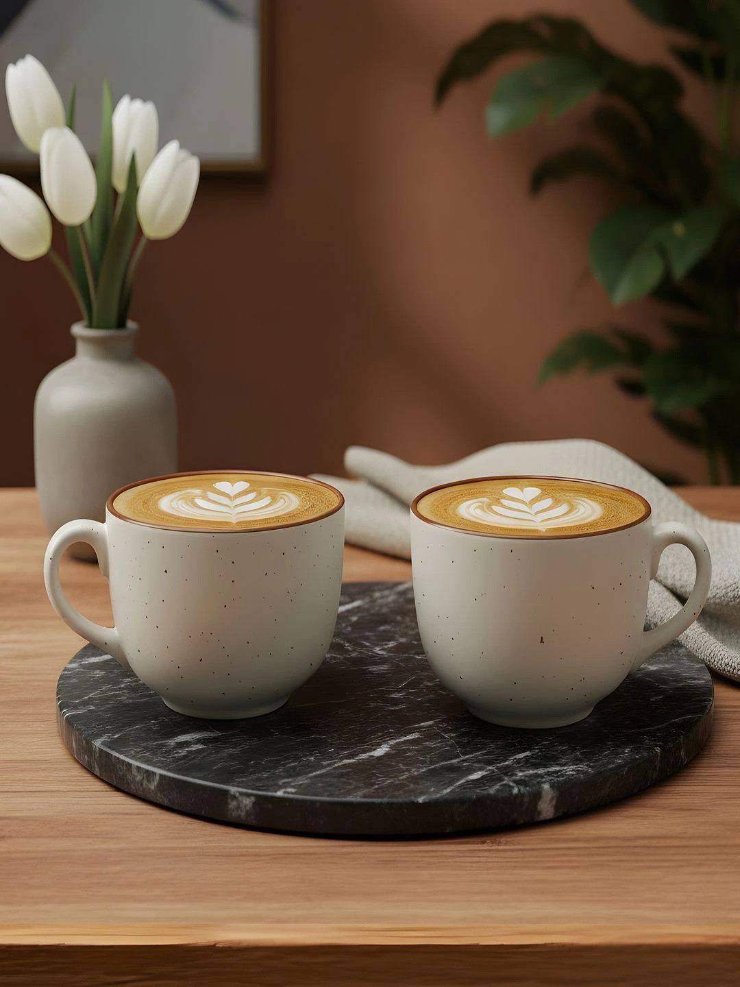 MIAH Decor Carlington Reactive Off White Ceramic Handcrafted 2 Piece Mugs-680ml