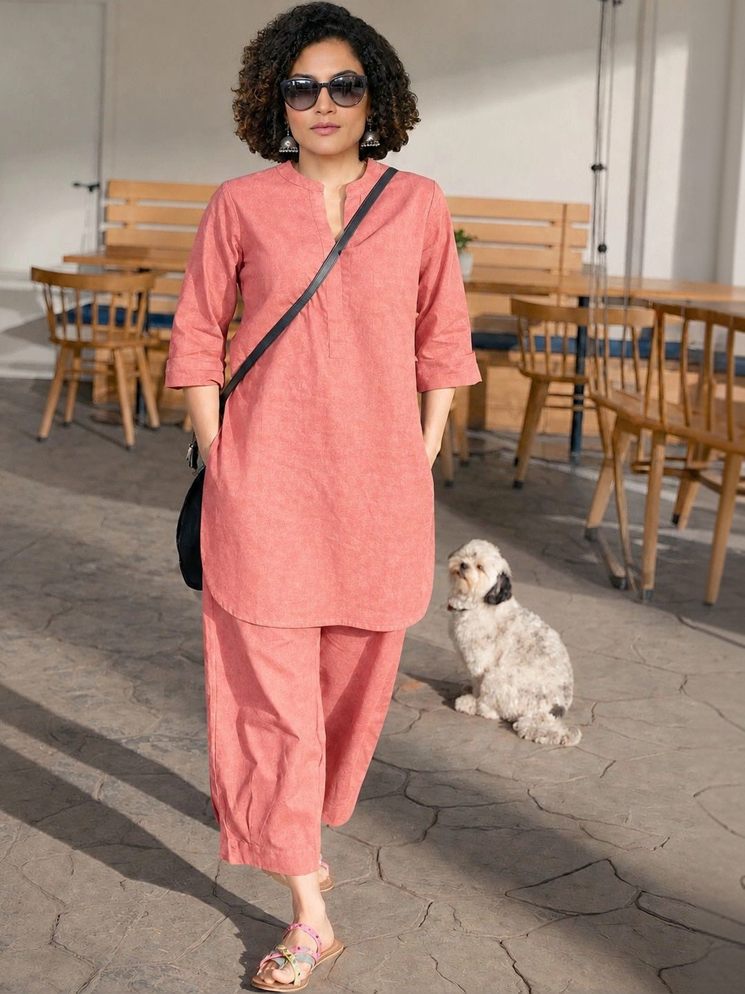 YUVVIK Cotton Solid Tunic with Trousers