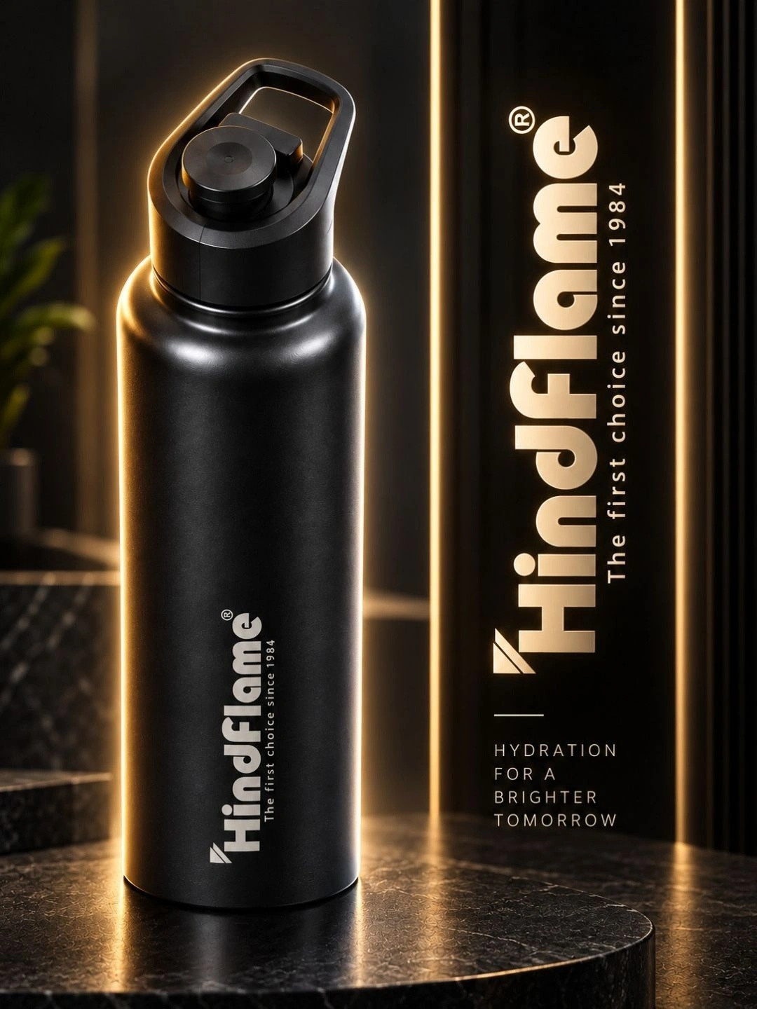 Hindflame Black Hydra X 750ml Single Stainless Steel Solid Water Bottle (Pack of 1)