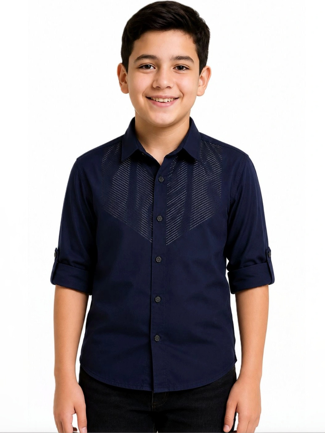 CAVIO Boys Comfort Embellished Satin Party Shirt