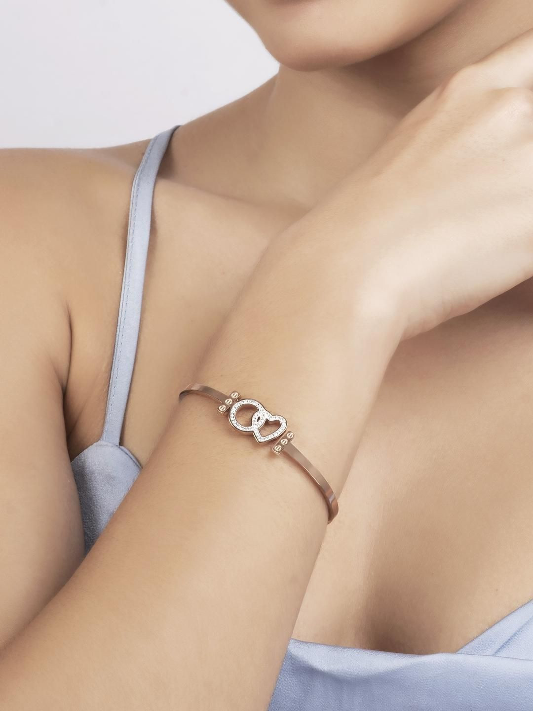 Ashnera Gold-Plated Stainless Steel Zircon Bracelet