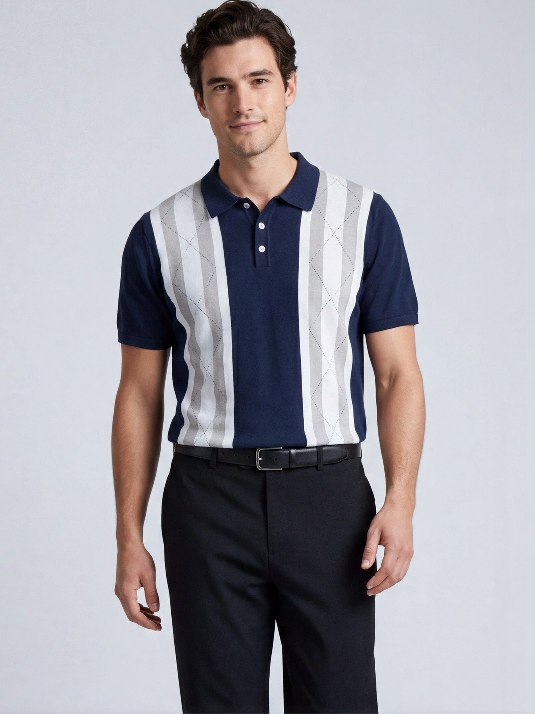 ULUPZ Men Polo Collar T-shirt