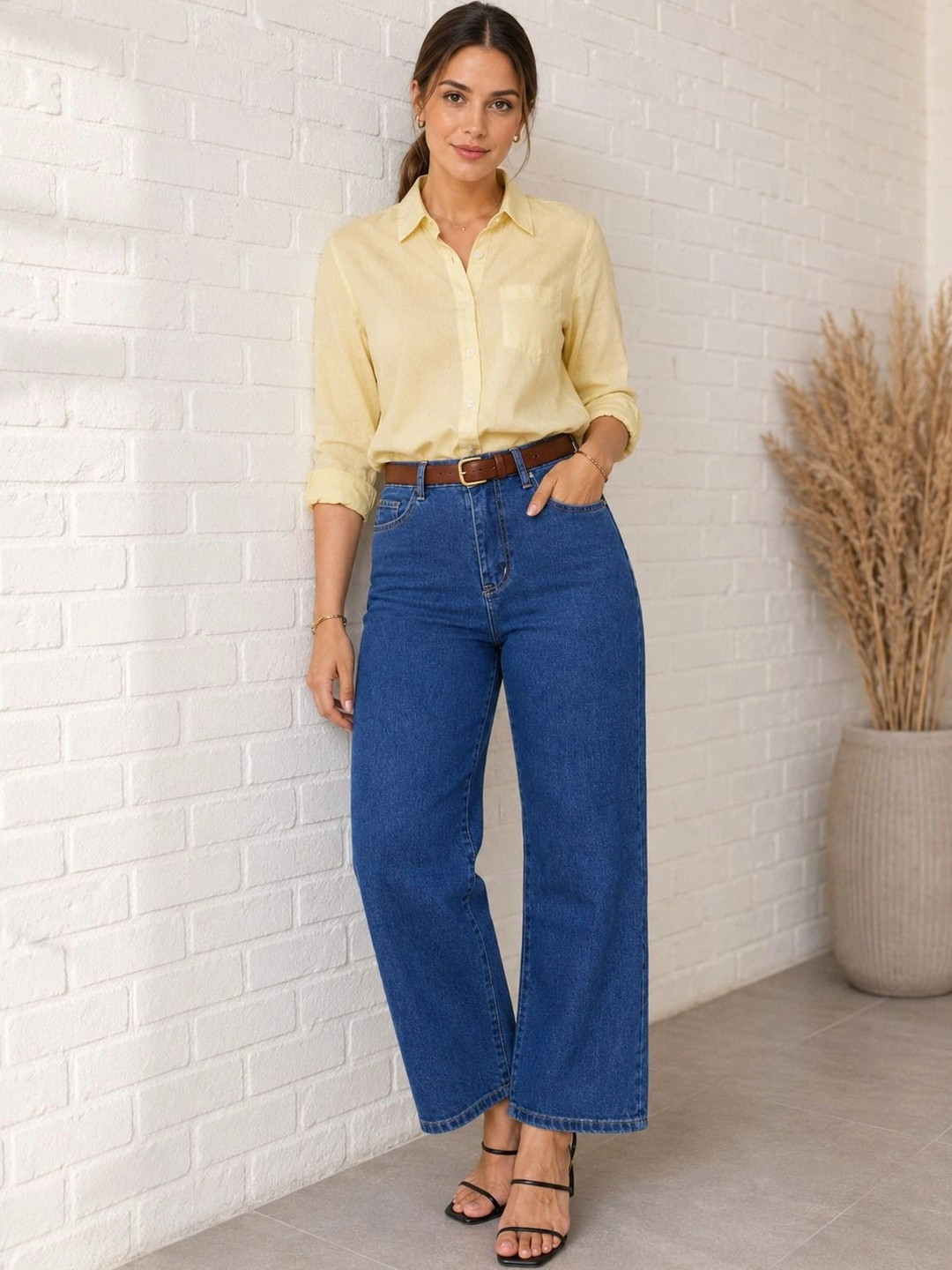 AngelFab Women High-Rise Stretchable Regular Fit Jeans