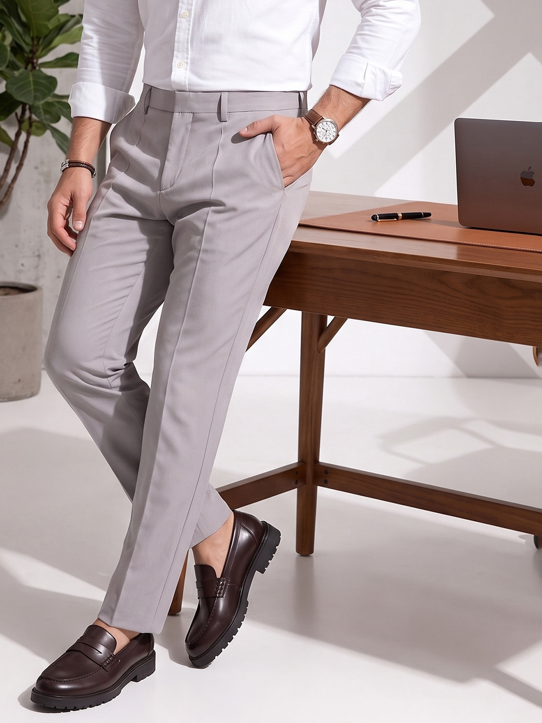 INVICTUS Men Slim Fit Formal Trousers