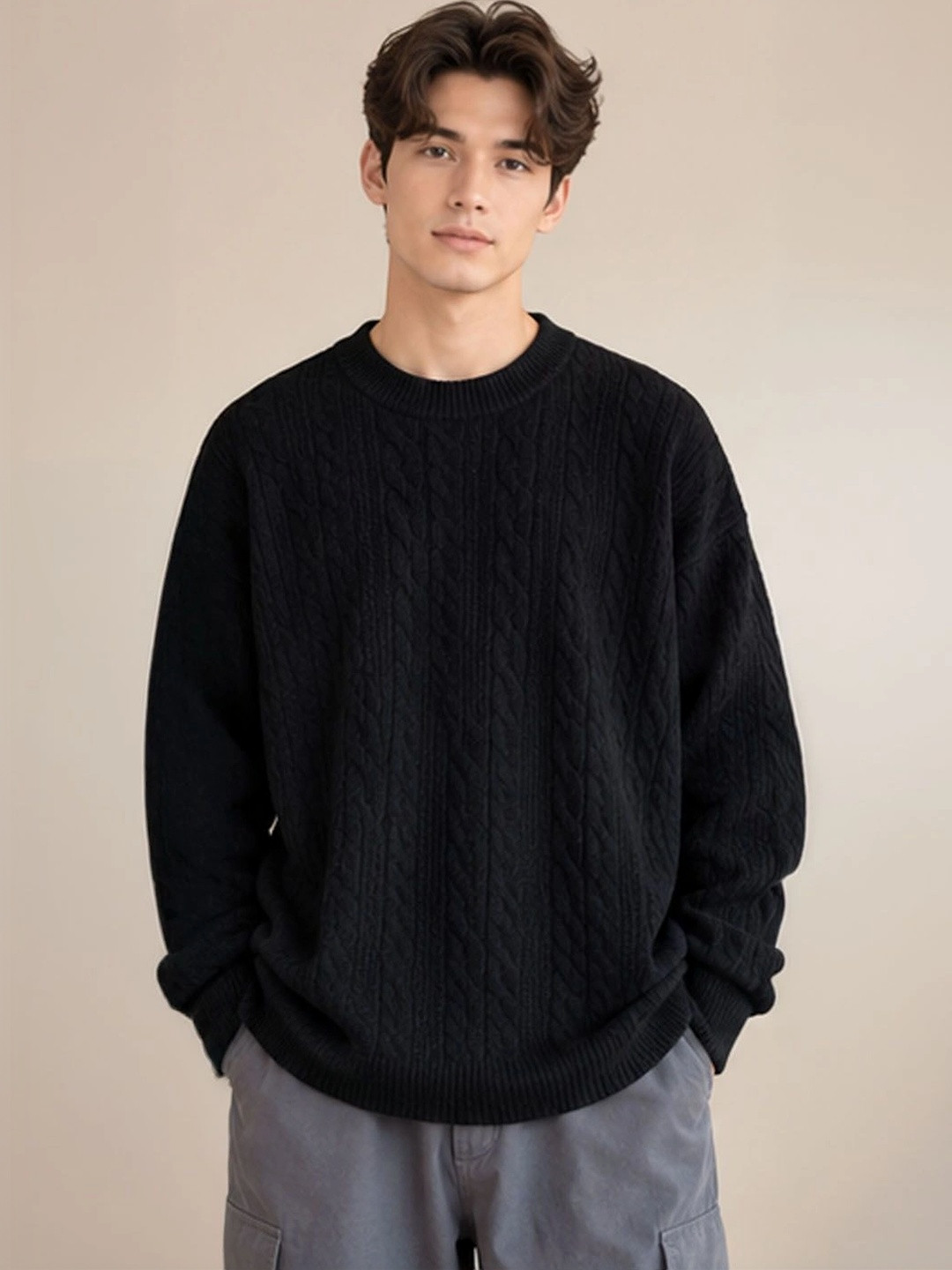StyleCast Men Longline Pullover Sweaters - Image 1