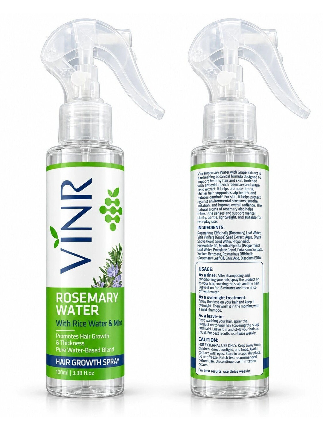VINR Set Of 3 Rosemary Hair Spray For Nourishment - 100 ml Each