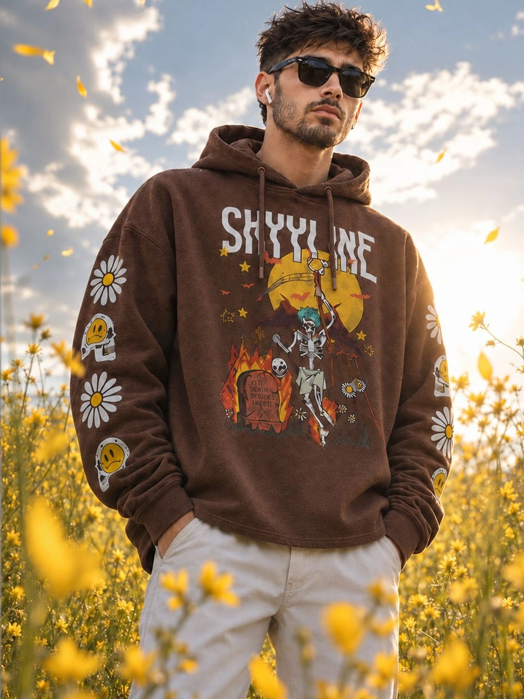 Force Men Printed Hooded Sweatshirt