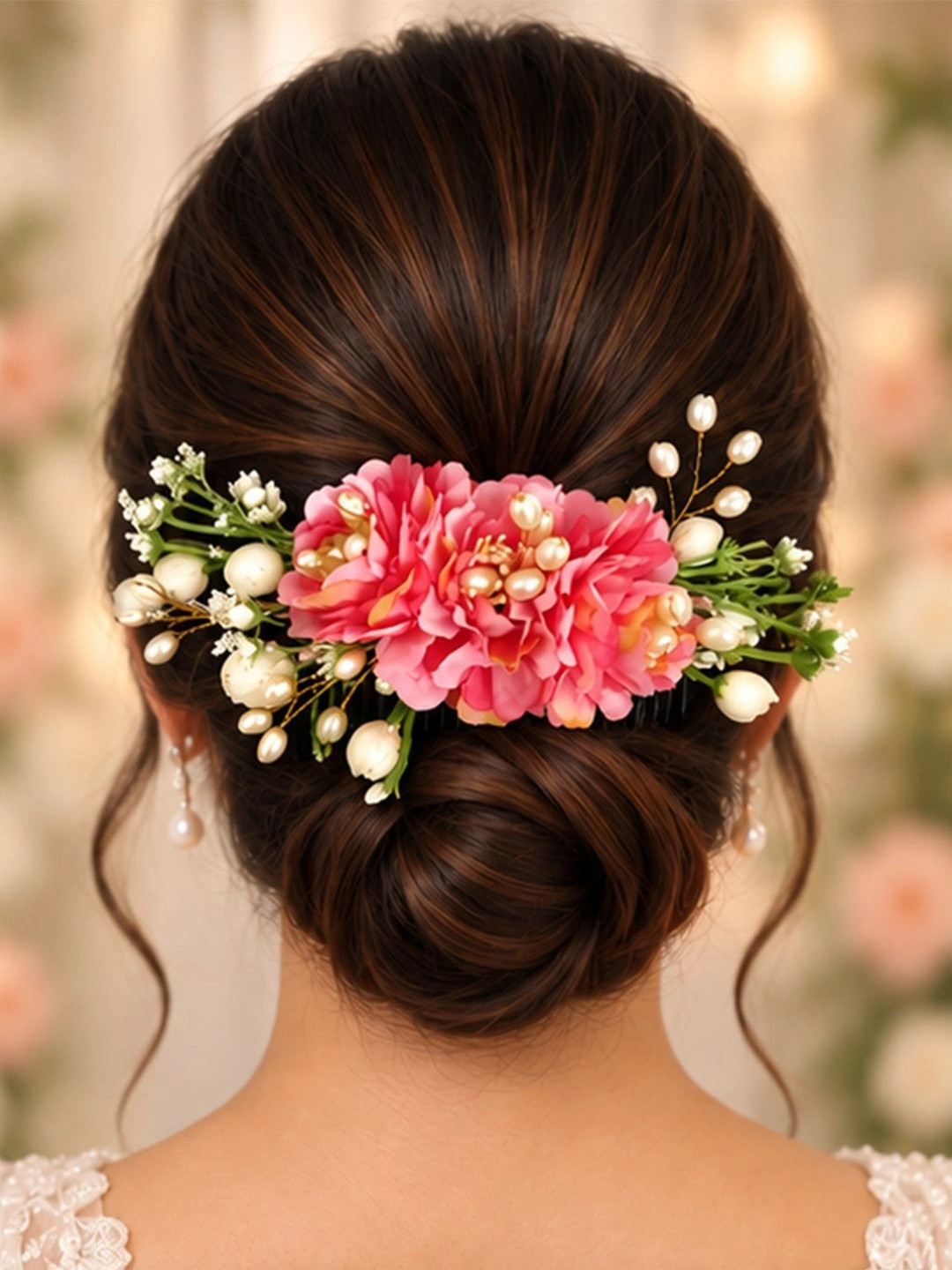 Hair Flare Women Artificial Flower Made Hair Accessories And Comb Pin