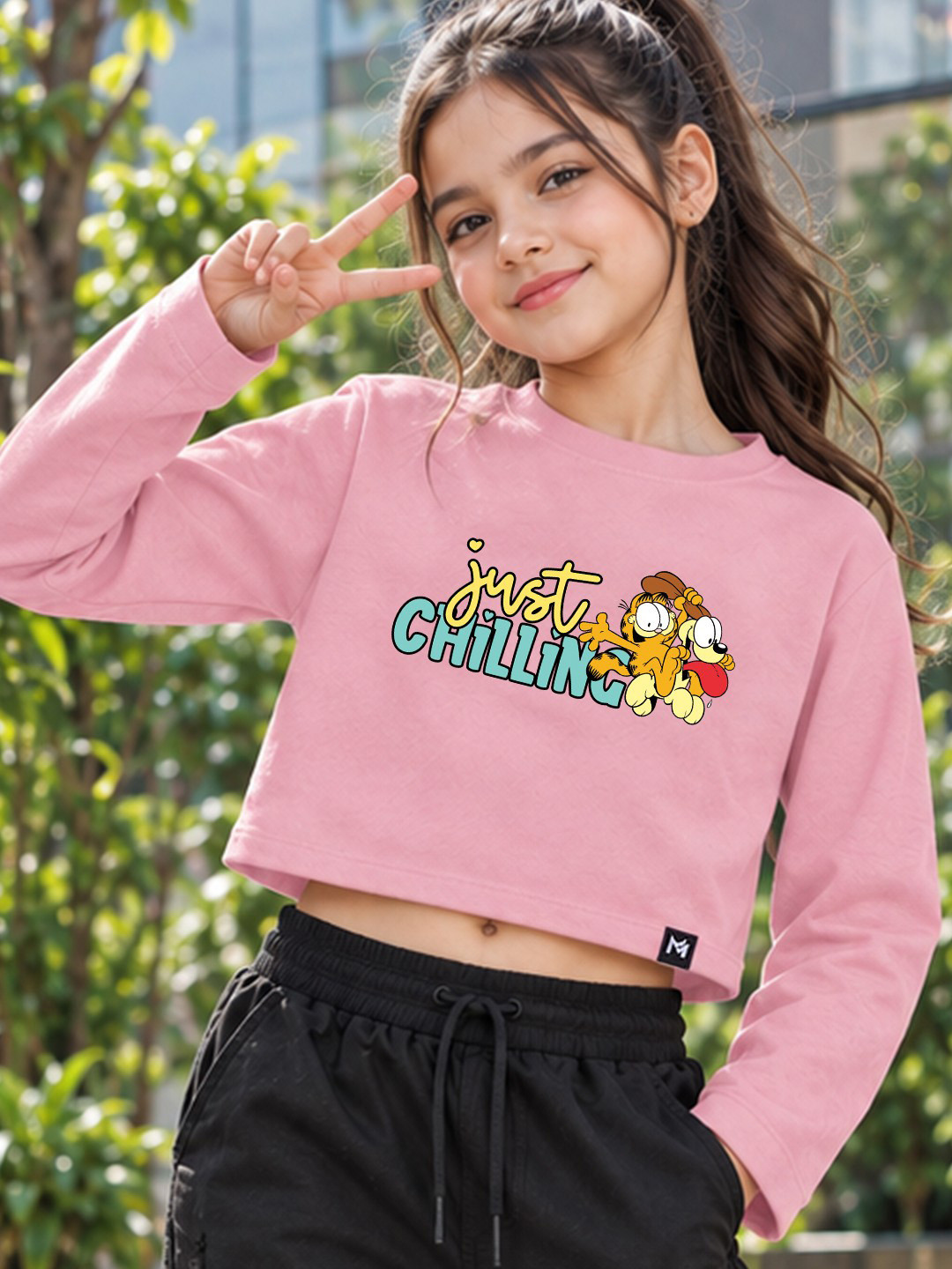 YK X Minute Mirth Girls Garfield Printed Regular Fit T-shirt