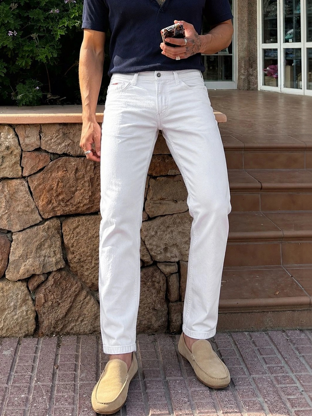 The Indian Garage Co Men Mid-Rise Slim Fit Jeans
