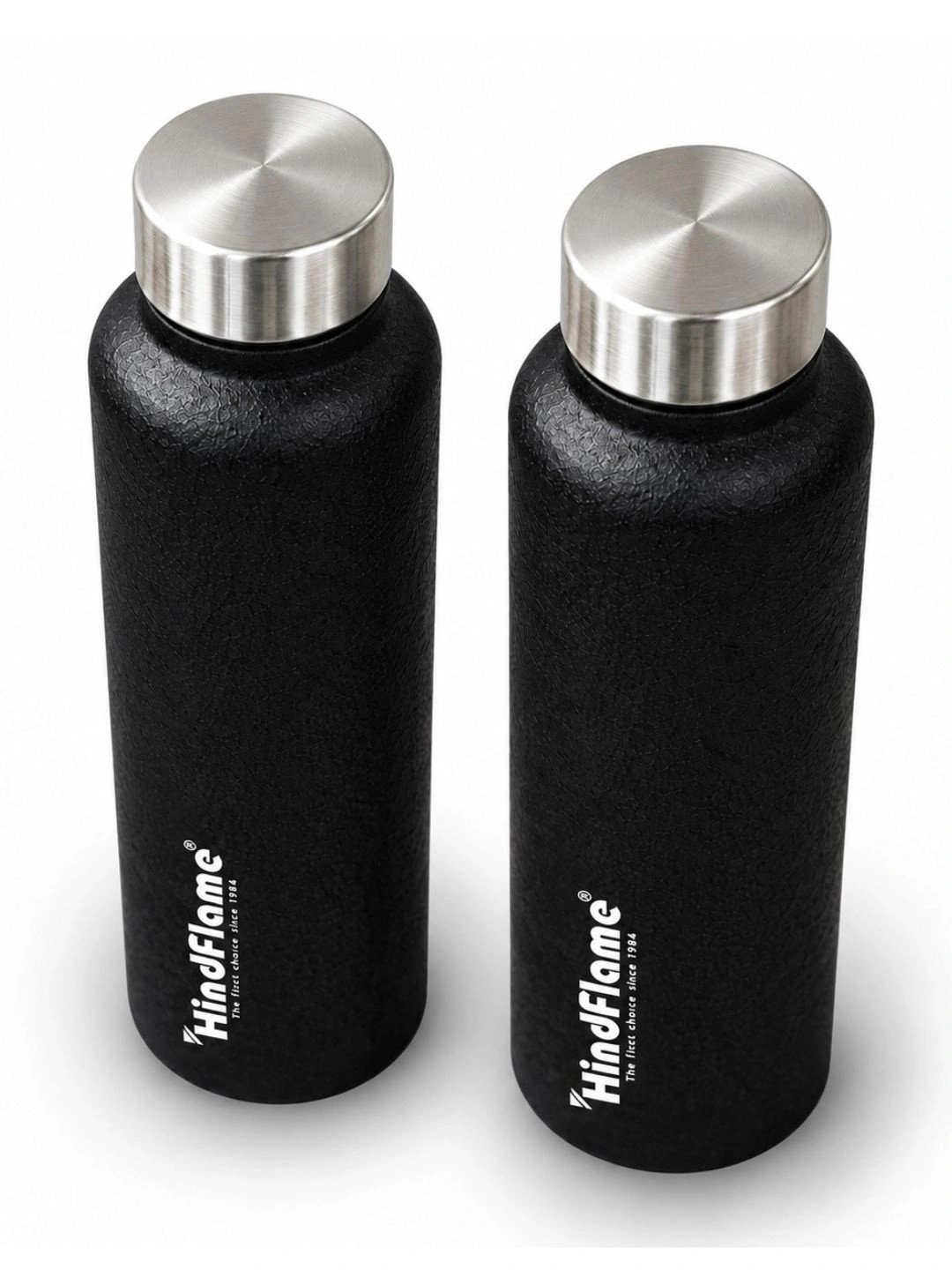 Hindflame Stainless Steel Feather X Black (Pack of 2) Water Bottle-1000 ml