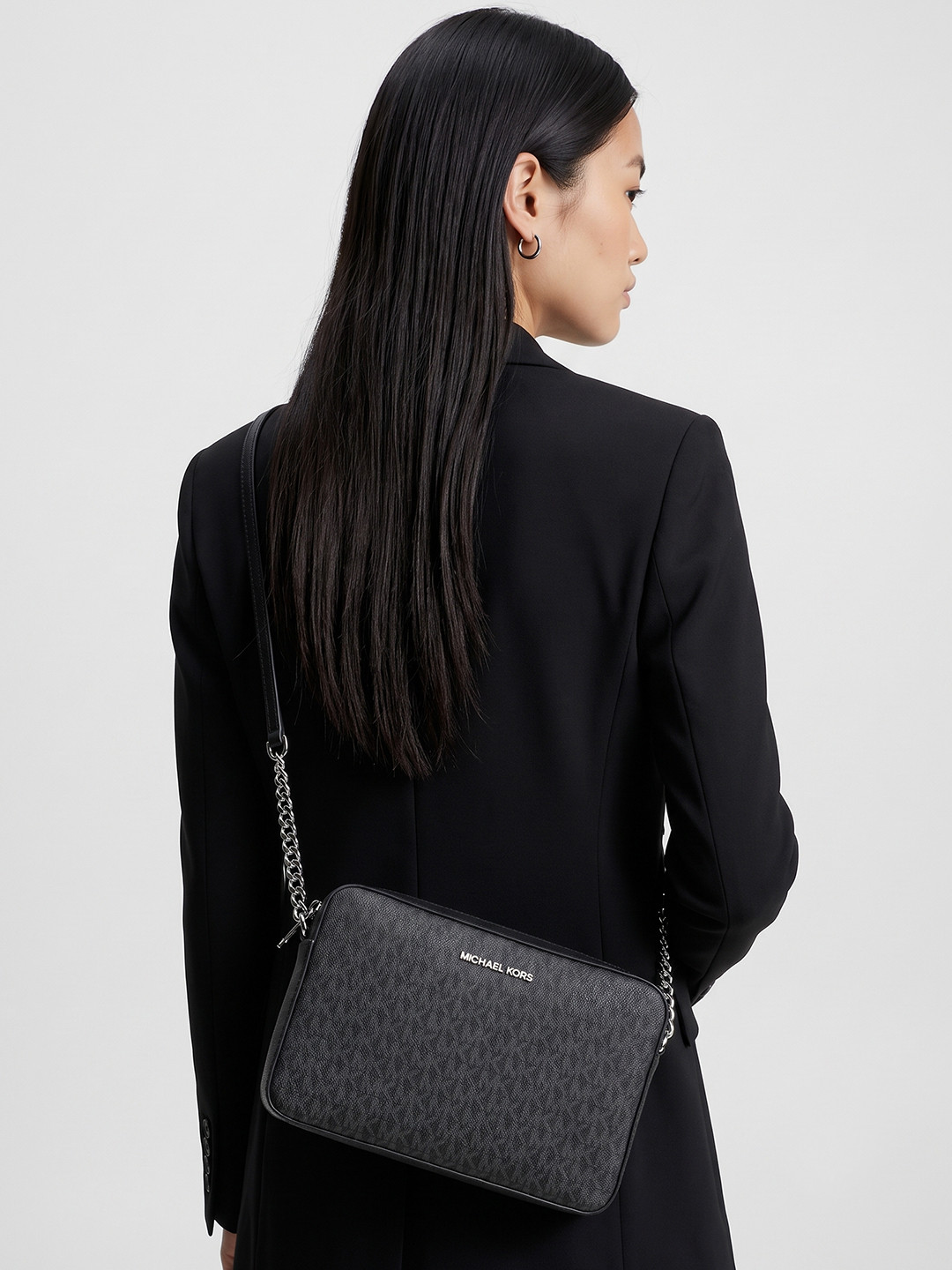 Michael Kors Black Jet Set Large Crossbody Bag