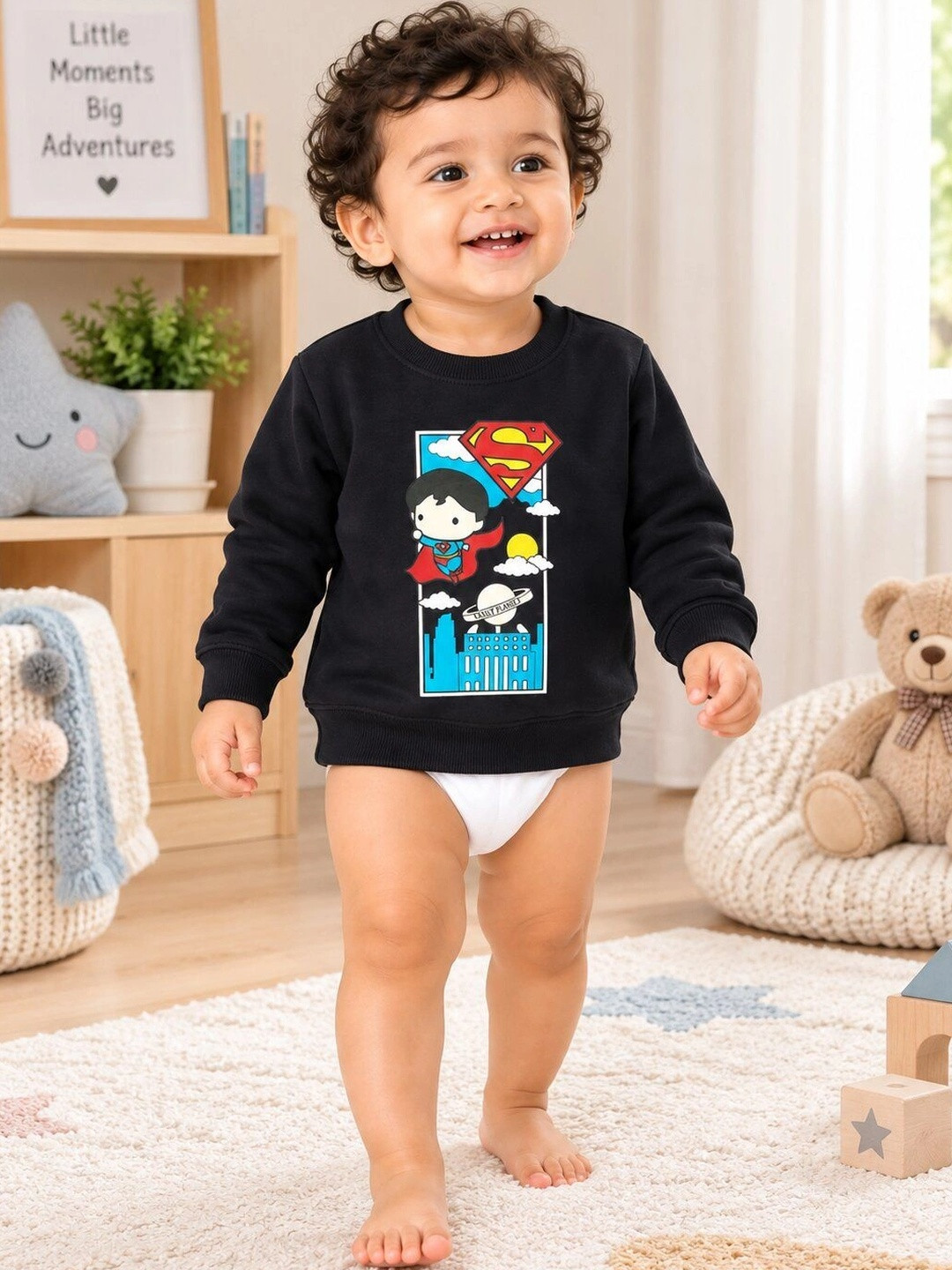 Bodycare Kids Boys Superman Printed Fleece Sweatshirt