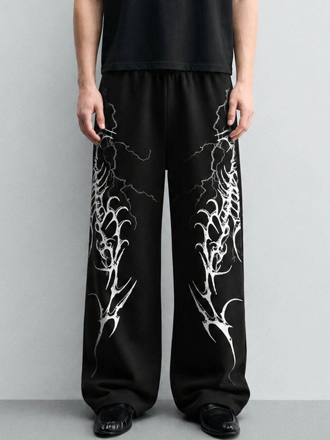 GENRAGE Unisex Graphic Printed Pure Cotton Baggy Track Pants