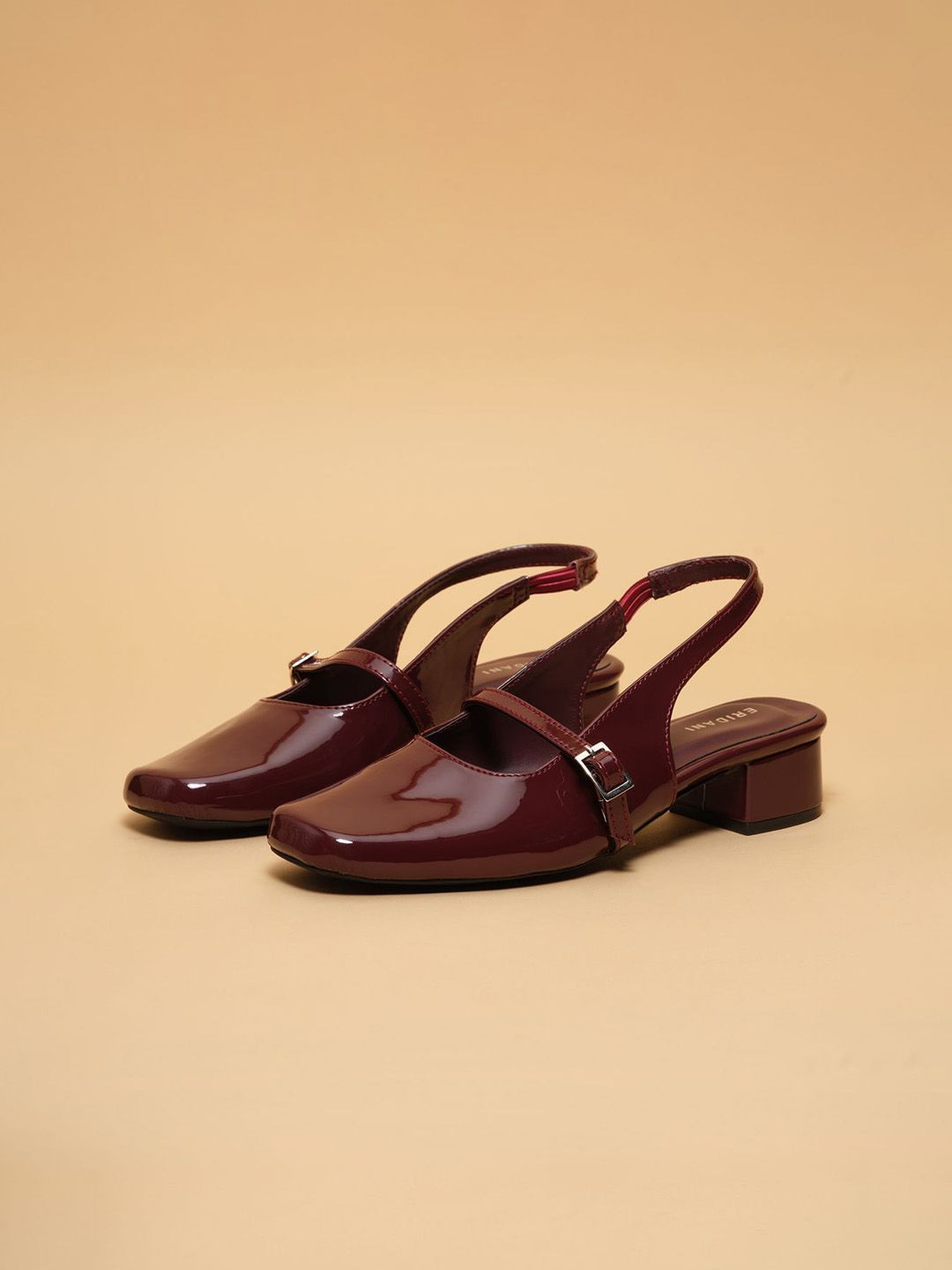 ERIDANI Angelaa Women Round Toe Slingback Closed Mary Janes Buckle Mules