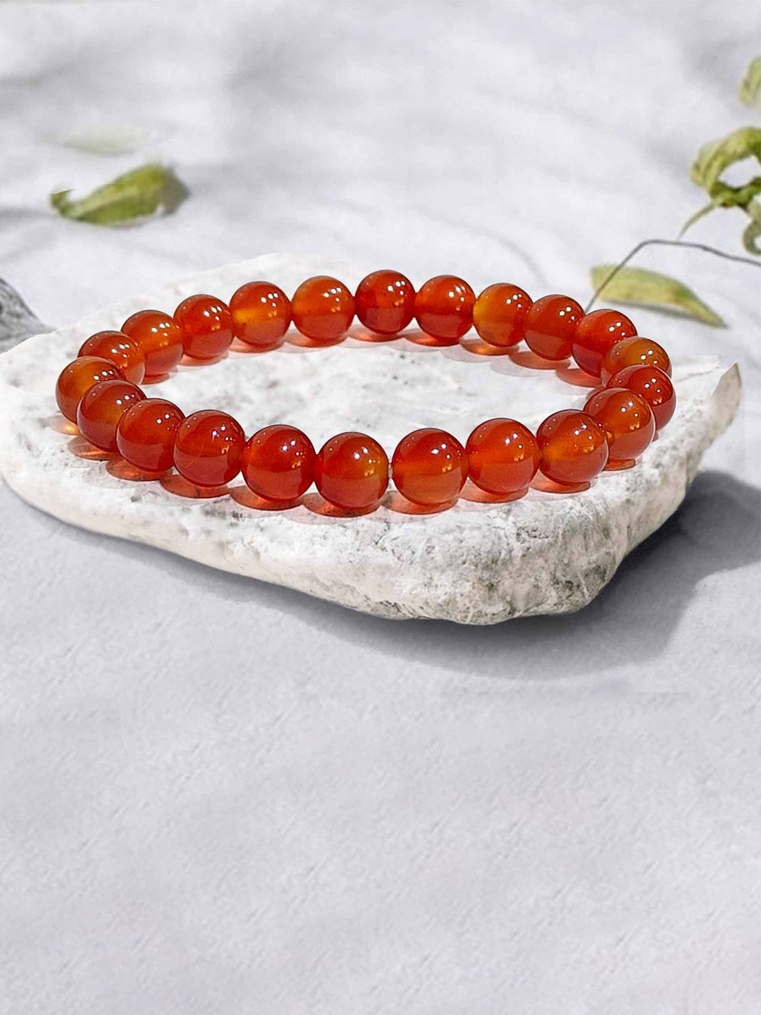 SOLAVA Original Carnelian Bracelet with Lab Certificate -Natural Energized Orange Bracelet