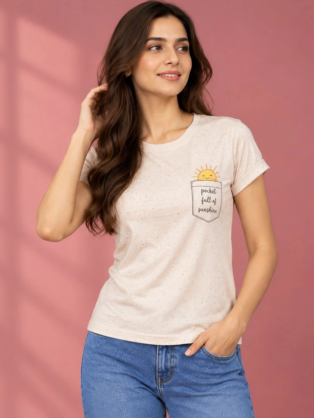 Dollar Missy Women Cotton Super Soft Round Neck Short Sleeves T Shirt