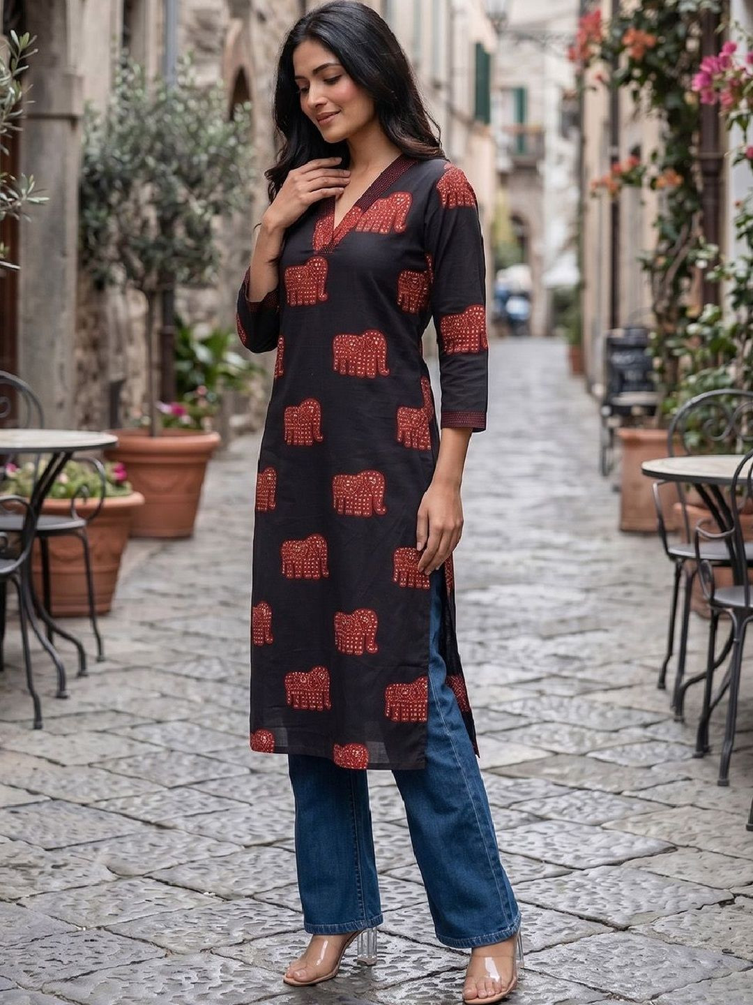 Varanga Women Ethnic Motifs Printed Indie Kurta