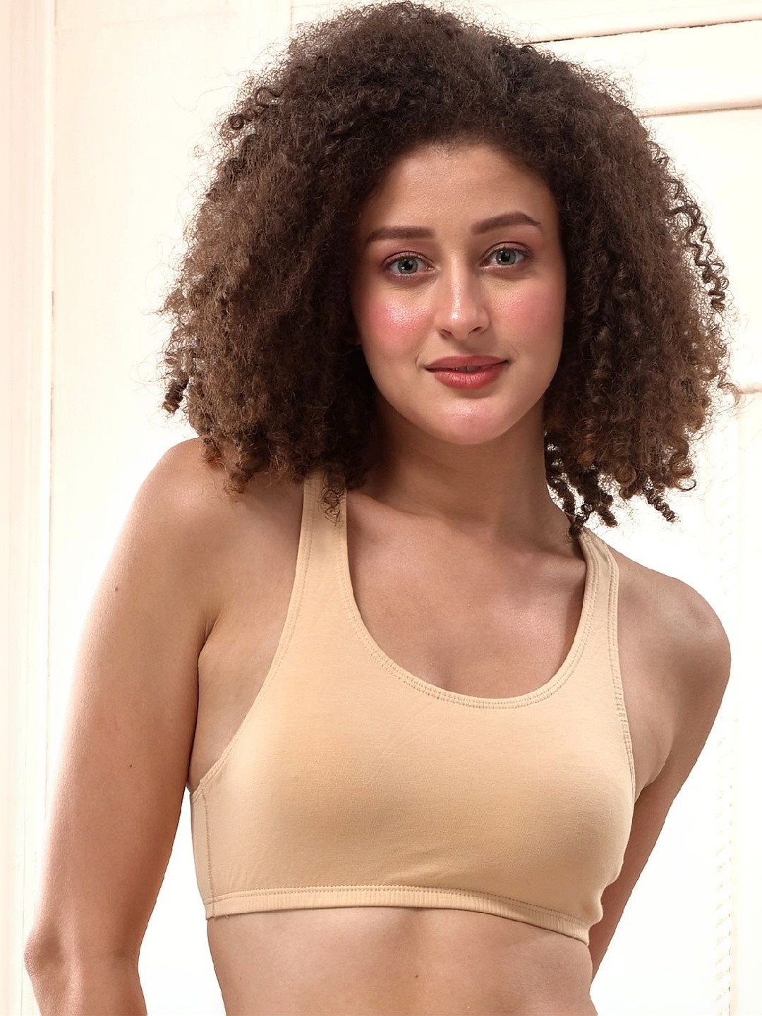 LYRA Beige Underwired Lightly Padded Beginners Bra